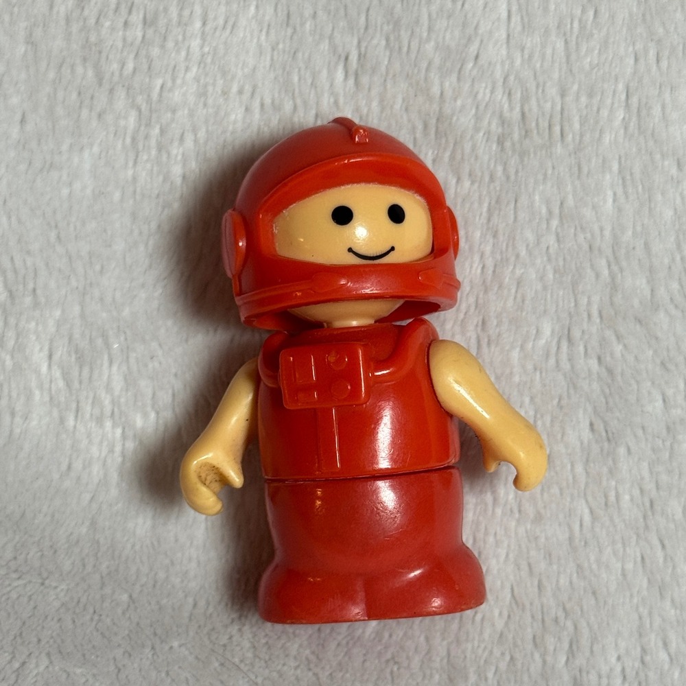 Red Astronaut, Vintage Fisher Price Little People Arm Figure - Moveable